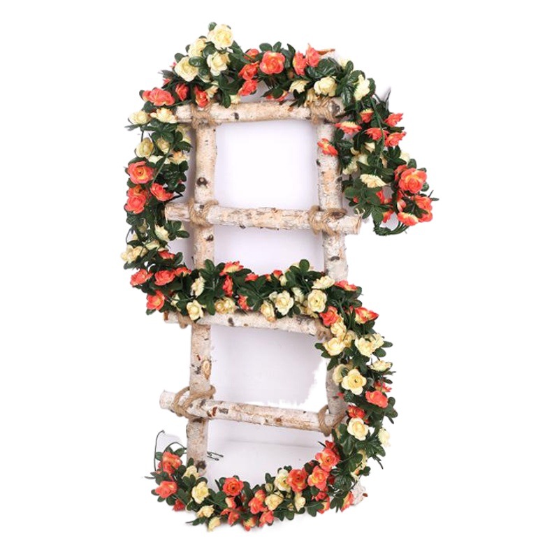 Enredadera de rosas artificiales con 45 cabezas - Decoraciones florales artificiales para bodas, enredaderas de flores de seda y vegetación sintética