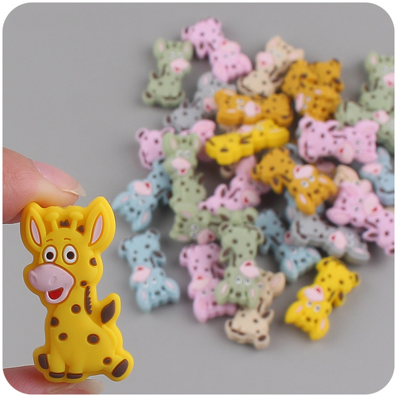 Bebé suministros de dibujos animados animal silicona jirafa mordedor creativo DIY bebé molar pezón anti-gota cadena Accesorios