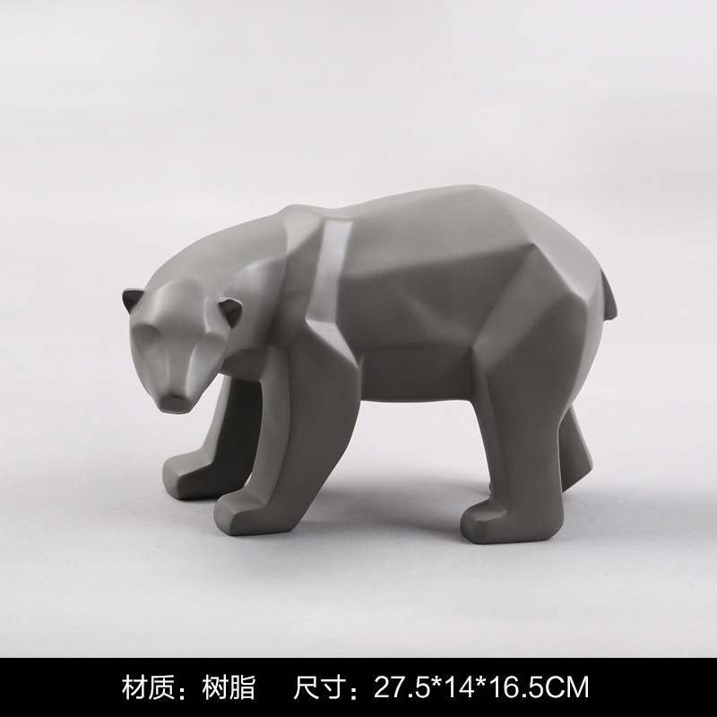 モダンでシンプルなかわいいペットの猫とクマの幾何学的な動物の装飾品北欧ホームモデルルームワインキャビネット子供部屋の装飾|undefined