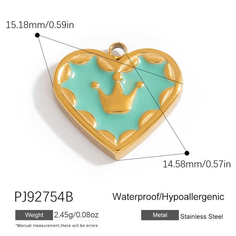 欧美不锈钢饰品手工DIY爱心包包配件轻奢高级感滴油18K金保色吊坠|undefined