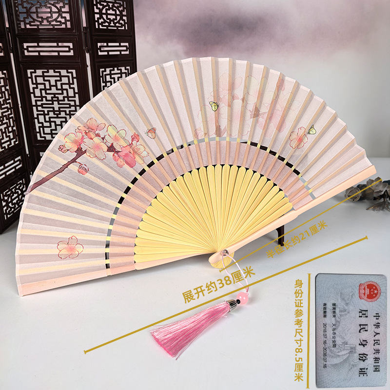 Ventilador antiguo ventilador plegable de verano chino chino cheongsam ventilador plegable de bambú artesanía ventilador pequeño ventilador de baile ventilador image 25