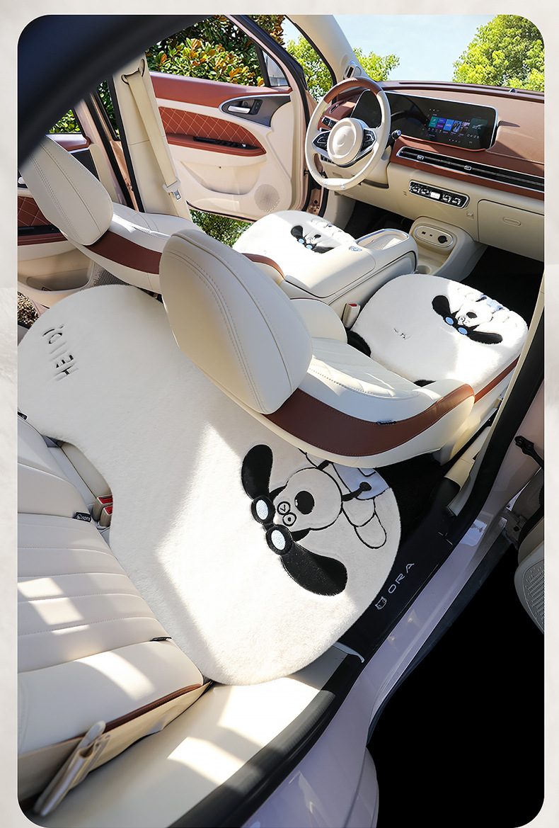 Car Supplies Winter Plush Car Seat Cushion Car Interior Accessories High-End Decoration Cute Cartoon Car Seat Cover