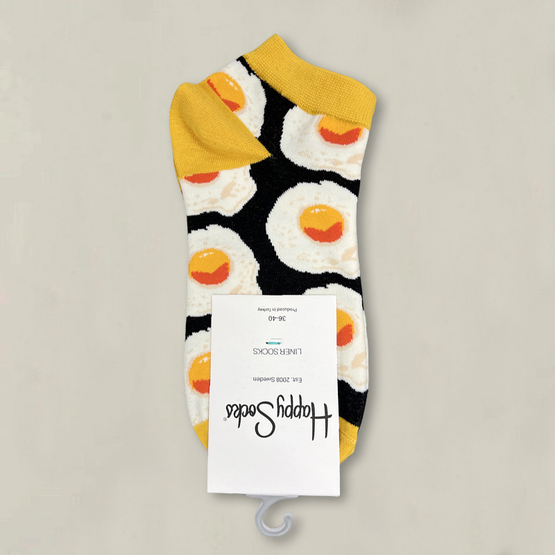 HappySocksハイスキンのショートソックスの漫画の浅い口の低い女性のスウェーデンのファッションのタイプのソックスの春夏のカラー