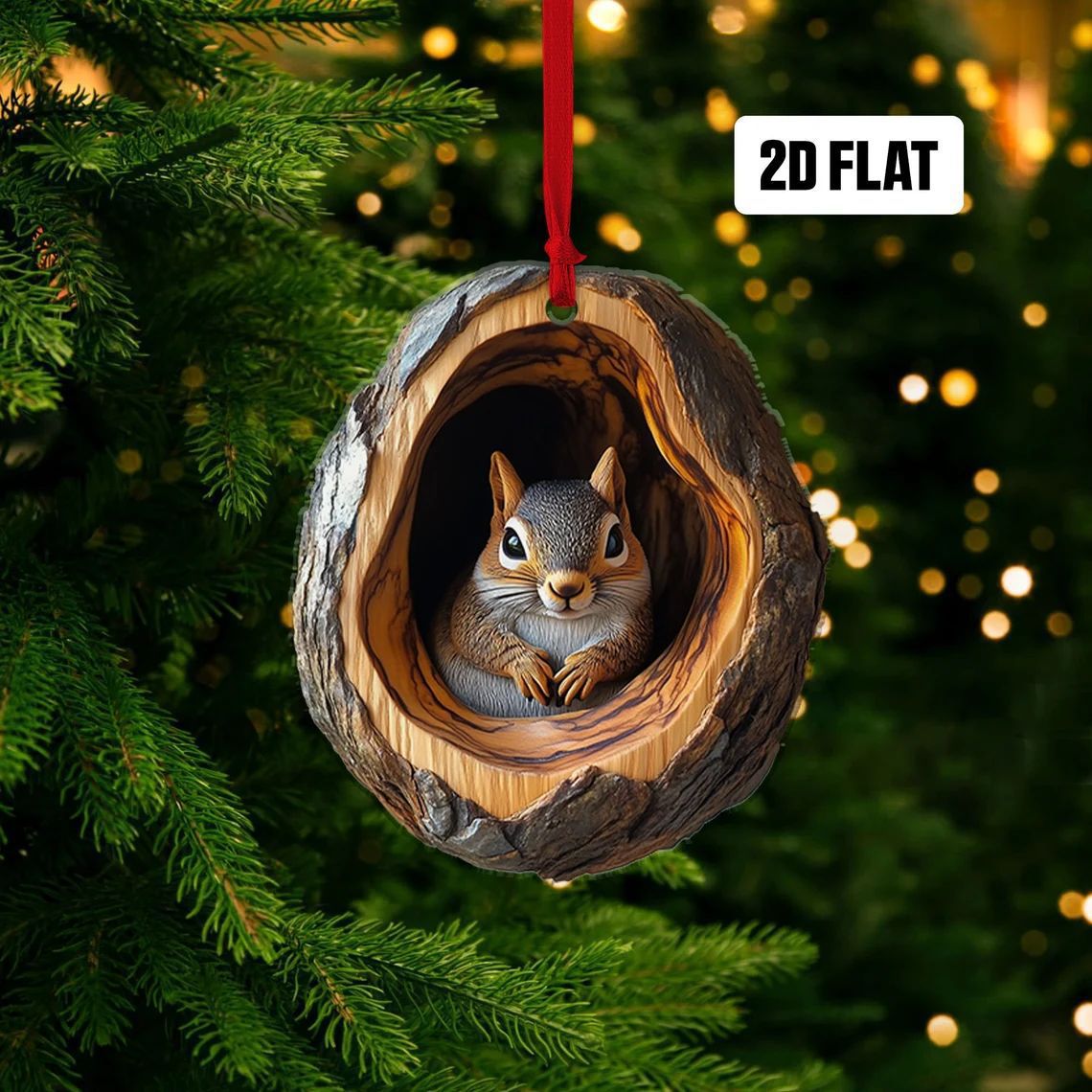 Nuevos búhos transfronterizos, osos, adornos de Navidad, colgantes de árbol de Navidad, colgantes de acrílico de impresión plana 2D