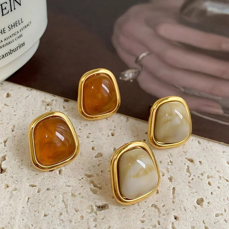 Geometric fashionable small design elegant retro universal earrings…