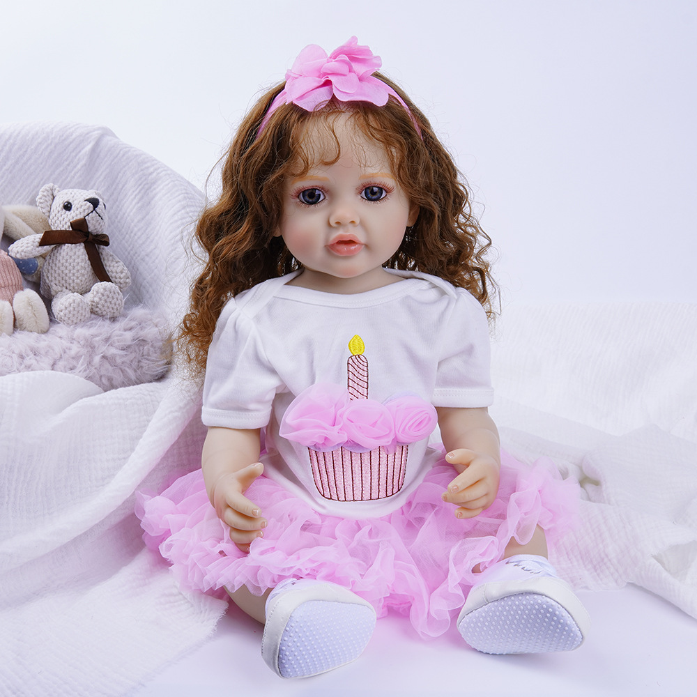Muñeca Reborn de Simulación de Bebé de 55 cm de Vinilo y Silicona para Niños