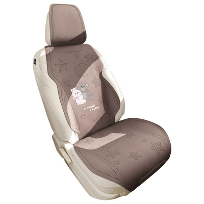 Universal seat cover – cartoon four-season fur car seat - cocoa-brown-single-seat-please-note-the-vehicle-model-when-placing-an-order
