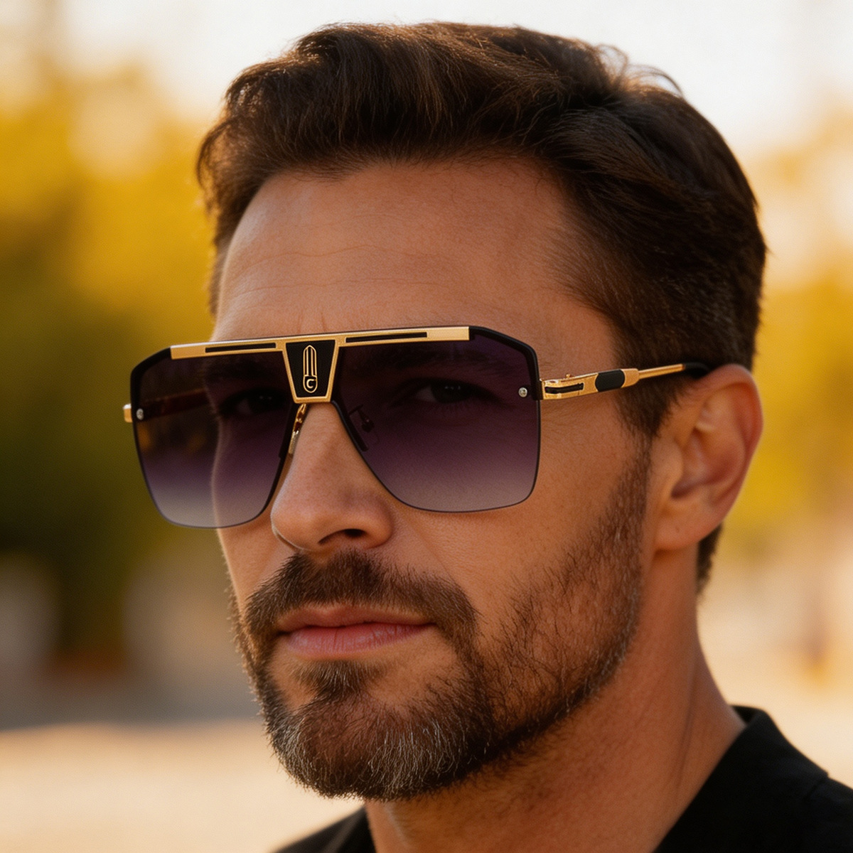 New Large-Frame Sunglasses for Men, Cool and Fashionable Street Photography Square-Frame Sunglasses, Retro Rimless Glasses, Sunglasses New Large-Frame Sunglasses for Men, Cool and Fashionable Street Photography Square-Frame Sunglasses, Retro Rimless Glasses, Sunglasses