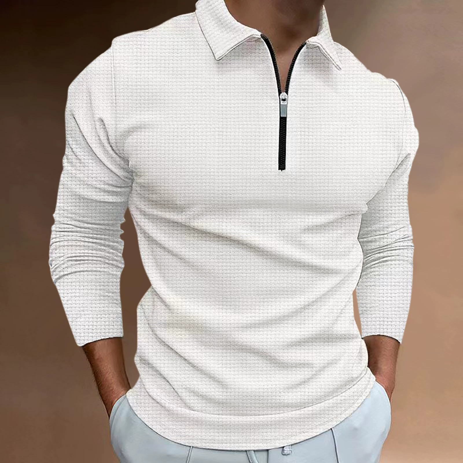 Long-sleeve with zipper, polo, T-shirt, wish, European style, autumn, Amazon