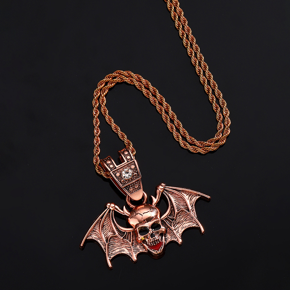 Hip-hop transfronterizo Halloween calavera de aleación colgante de goteo de aceite personalidad exagerada Europa y América fabricantes de collares de hombres al por mayor