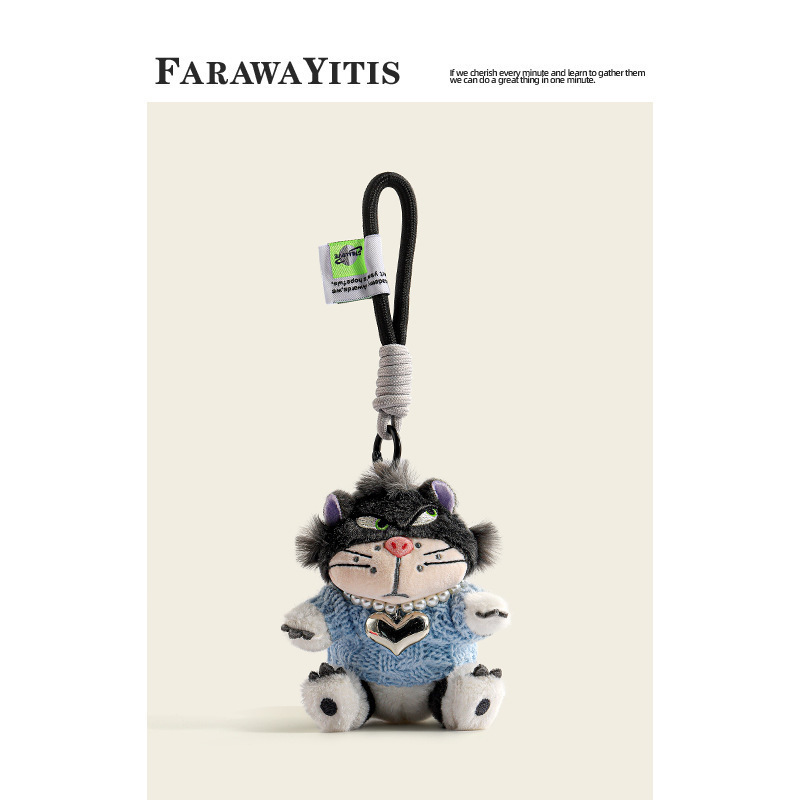 可爱路西法猫包包书包挂件女生毛绒玩偶公仔车钥匙扣挂饰创意礼物|undefined