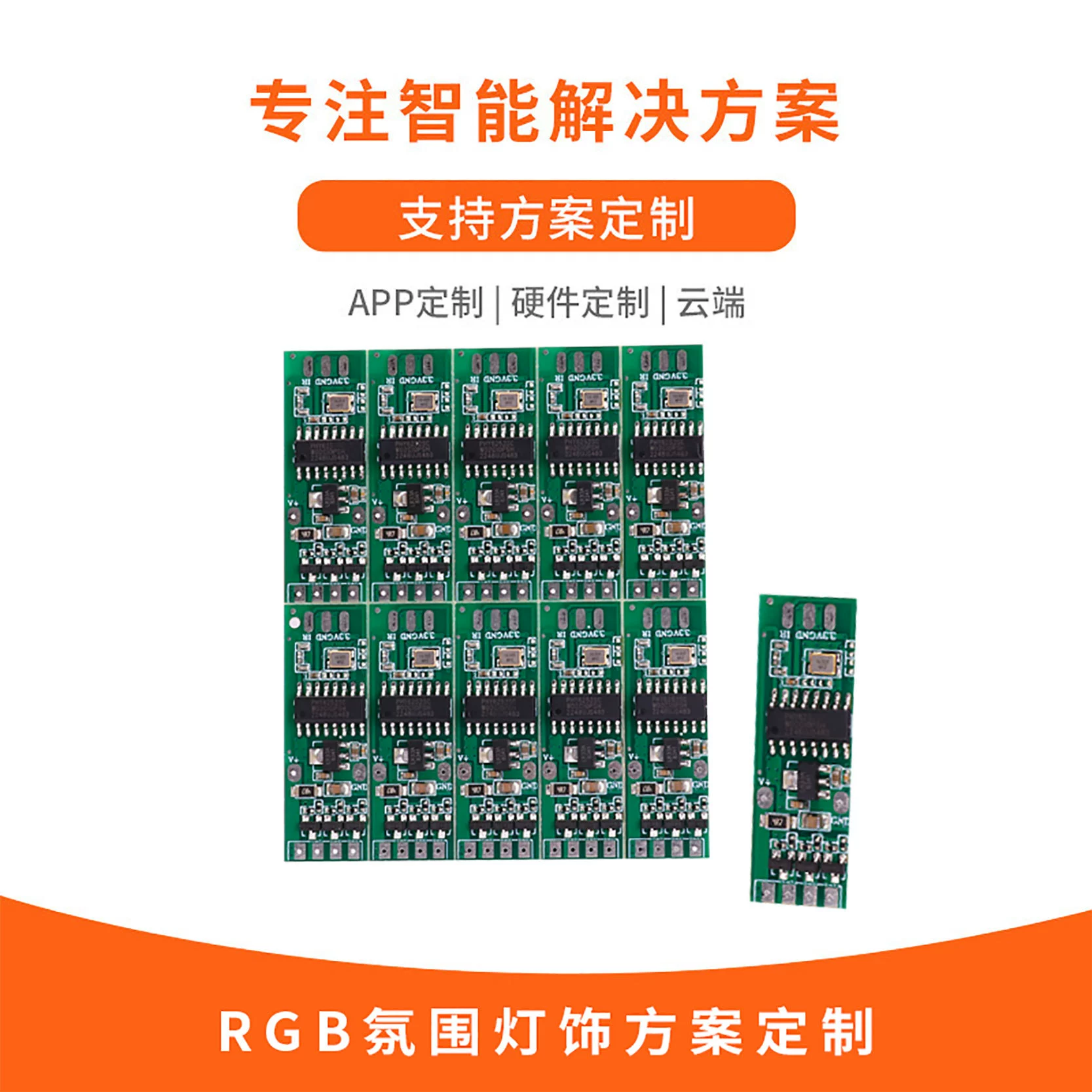 Контроллер световой ленты RGB, плата PCBA Zhengji F, без корпуса, управление через приложение, динамический музыкальный режим