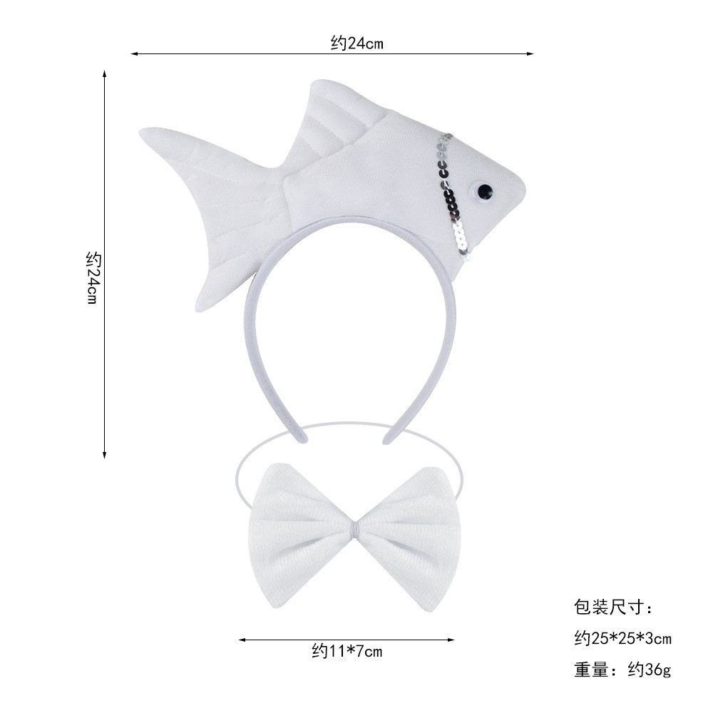 Wansheng rendimiento de la etapa tocado suministros de juego de Navidad peces animales diadema Vida Marina Goldfish diadema