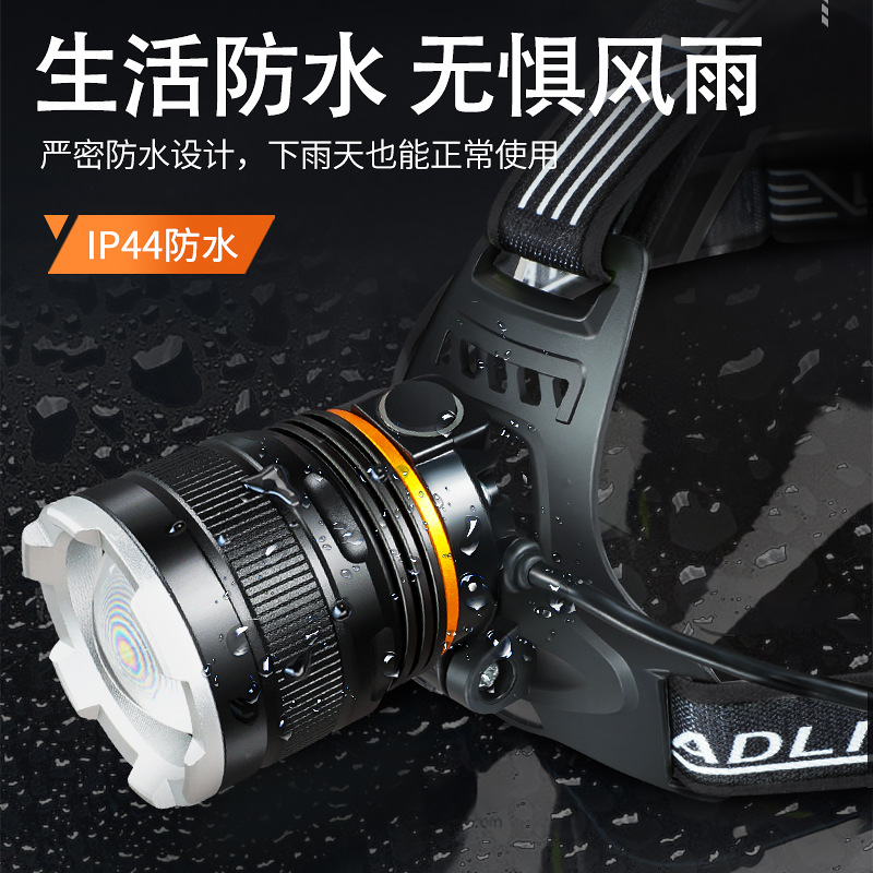 Transfronterizos al aire libre P50 aluminio camping pescar por la noche lámpara USB recargable auricular luz de largo alcance LED luz de pesca