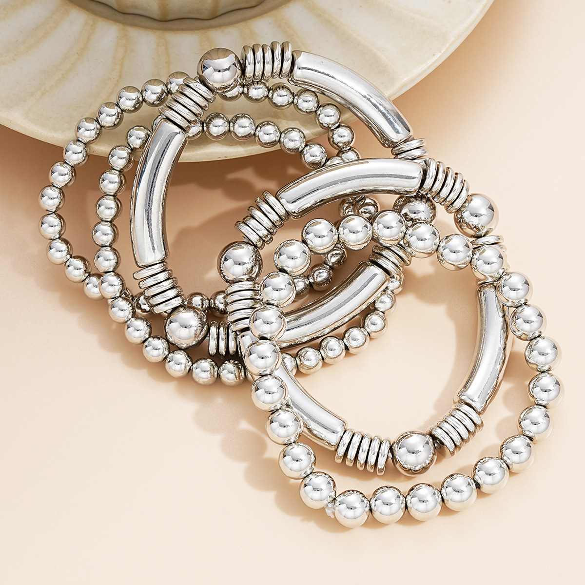 hot-selling CCB round bead bracelet Bohemian style personality stacking elastic bracelet bracelet jewelry_voghion.com