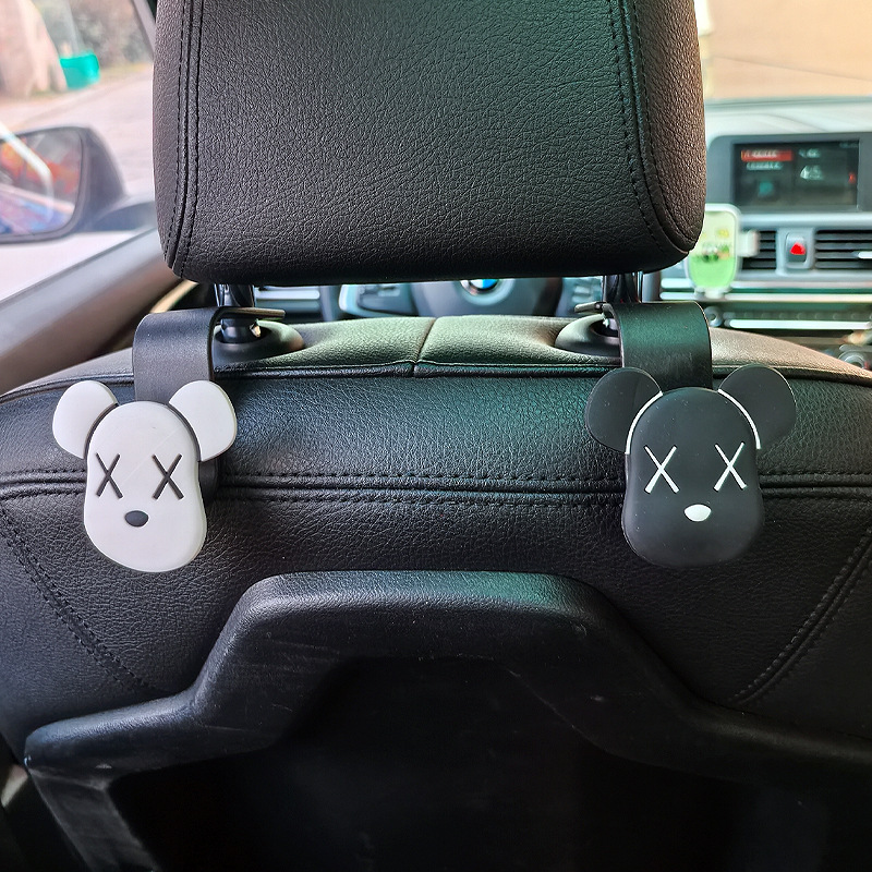 Gancho para coche, respaldo del asiento interior del coche, asiento trasero multifuncional creativo, interior del coche, dibujos animados, suministros lindos, almacenamiento