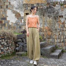 【定制】棉麻裤子女夏棉麻长裤休闲裤宽松百搭束口裤松弛感灯笼裤