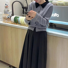 网红爆款2025新款百搭学生秋季新款百褶设计大摆a字伞裙女