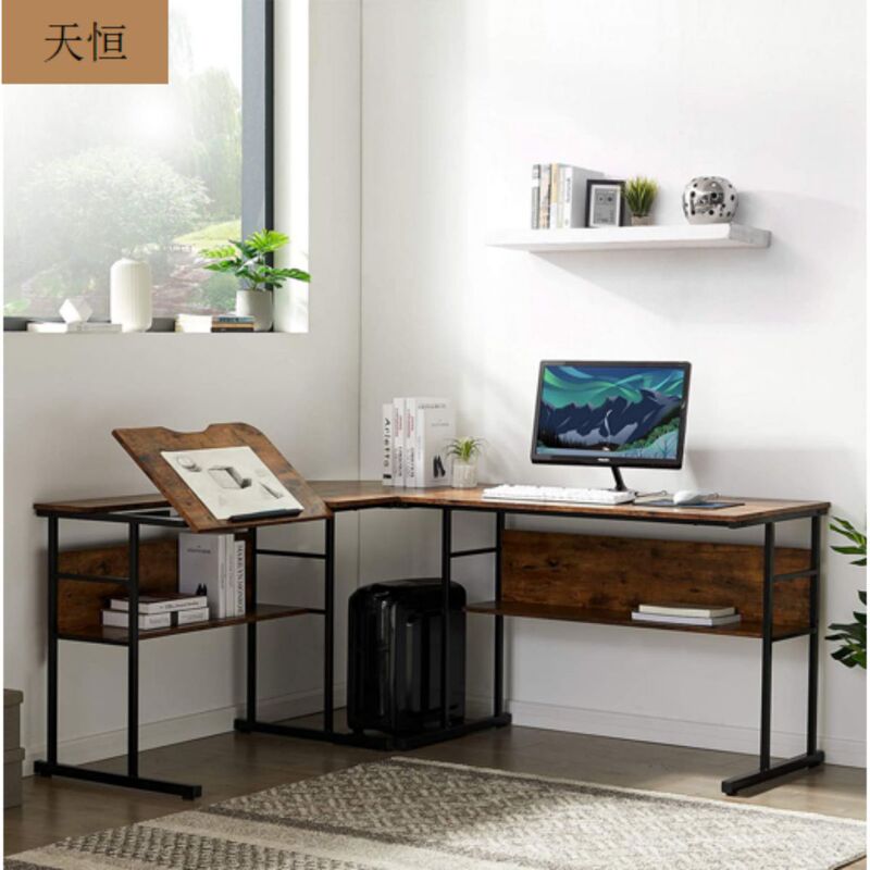 L-shaped computer desk office large-area boss table double table desk painting table integrated simple elegant desk L-shaped computer desk office large-area boss table double table desk painting table integrated simple elegant desk