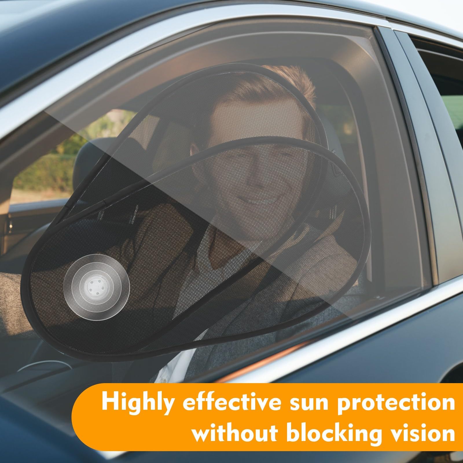 Universal Rotating Side Window Sunshade Sun Protection Mesh Summer Heat Insulation Mesh Sunshade with Suction Cup Car Sunshade