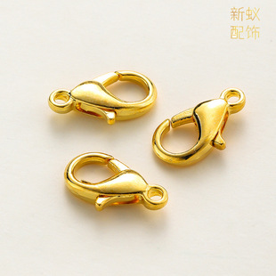 Alloy lobster clasp 14k18k plating color retention real gold diy jewelry accessories necklace connection lock hole