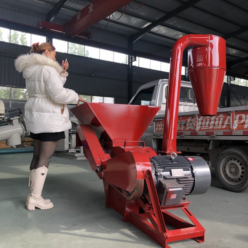 沙克龙除尘水滴饲料粉碎机 五谷杂粮打粉机 玉米棒玉米芯磨粉机