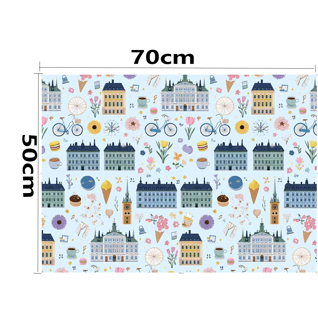 Cuento de hadas francés papel de embalaje de París Torre Eiffel elemento macaron sistema encantador adecuado para el embalaje de regalos de vacaciones image 10