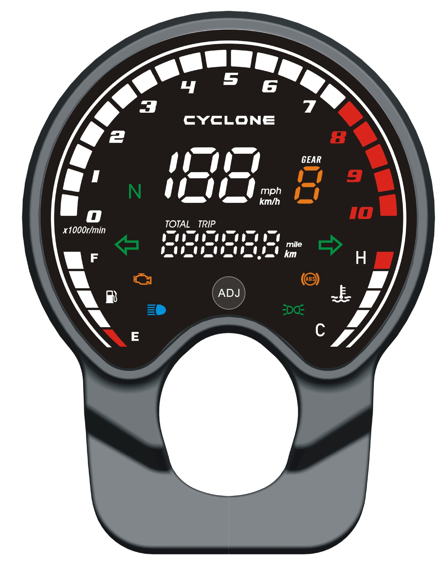 Zongshen Re2 Motorcycle Digital Instrument Cluster Street Racing Electronic Speedometer