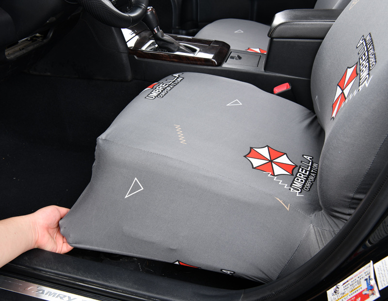 Fabric car elastic seat cover, non-slip, full coverage, thin model, front row driver and passenger seat cushion cover, one-piece dust cover