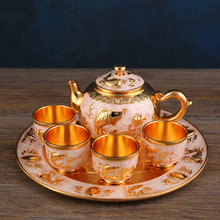 新款迷你功夫茶具套装金茶壶礼品精致做工防漏创意喝茶小茶壶摆件