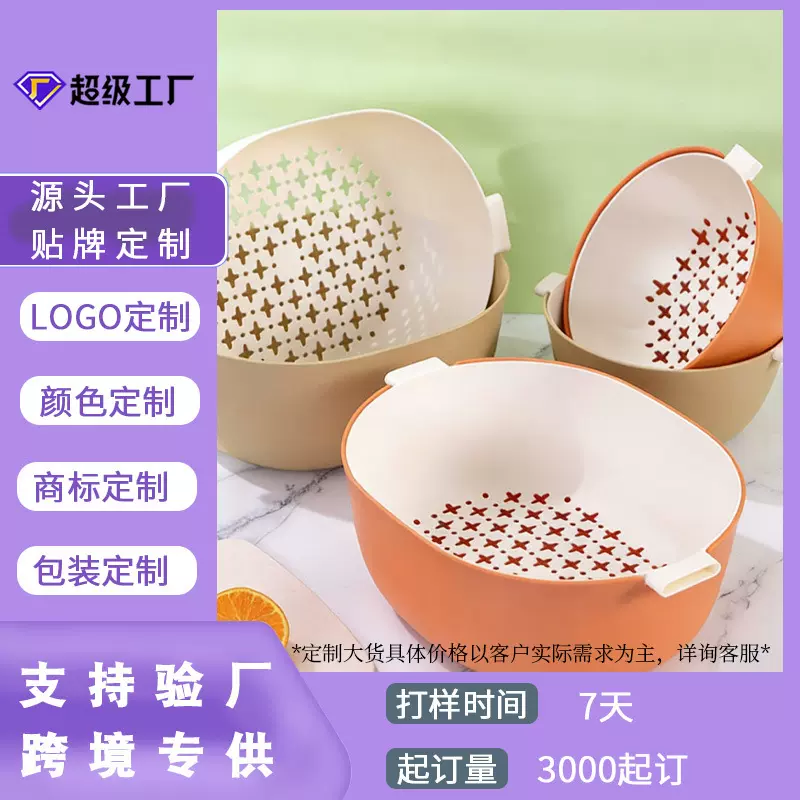 加厚沥水篮塑料简约欧式创意水果篮厨房镂空洗菜盆菜篮子制批发