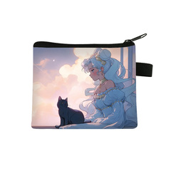 Super Hot Cute Sailor Moon Mini Zipper Card Case Cartoon Unisex Keychain Short Length Storage Bag Wholesale Hot