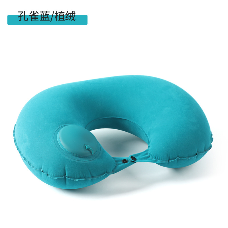 インフレータブルU字型枕、圧力式インフレータブル枕、アウトドア旅行用U字型ネックピロー、旅行用三宝、収納可能、メーカー卸売