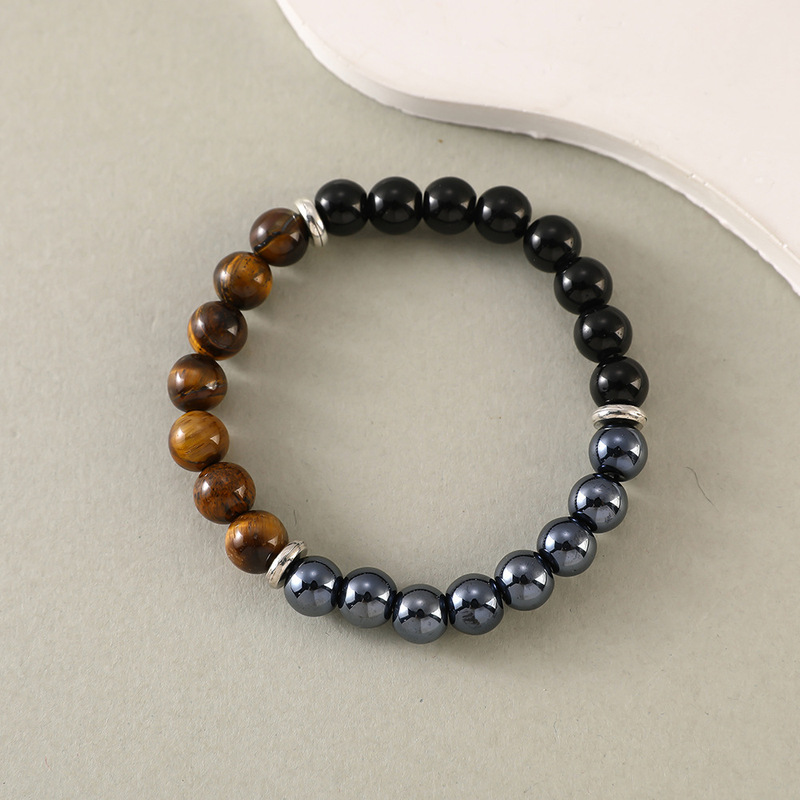 Cross-border bestseller: TEMU offers a variety of three-element bracelets, including natural stone bracelets, tiger's eye bracelets, and amethyst bracelets, available for wholesale Cross-border bestseller: TEMU offers a variety of three-element bracelets, including natural stone bracelets, tiger's eye bracelets, and amethyst bracelets, available for wholesale