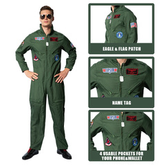 2022 New Halloween Top Gun Pilot Uniform Bar Party Sports Meet Group Performance Stage Costume