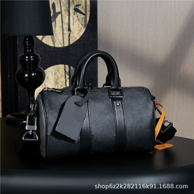 M&Lv Donkey High Version Men's Presbyopia Black Warrior Keepall 25 Handbag Single Shoulder Crossbody Pillow 25