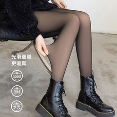 女士秋冬100克單層200剋薄絨花仙子黑絲水光透膚打底襪褲光腿假透