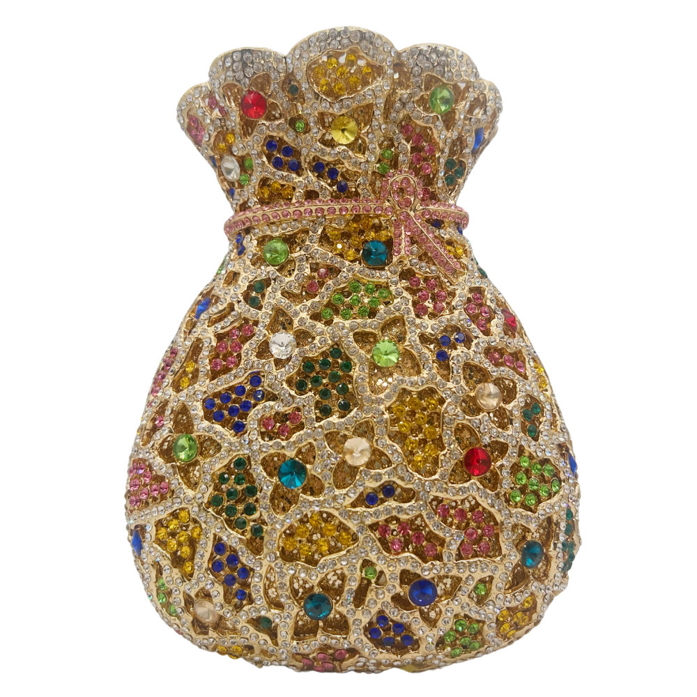 Bolsa de cena con diamantes vestido de fiesta europeo y americano forma de jarrón de piedra preciosa bolsa de mano Diamond Clutch