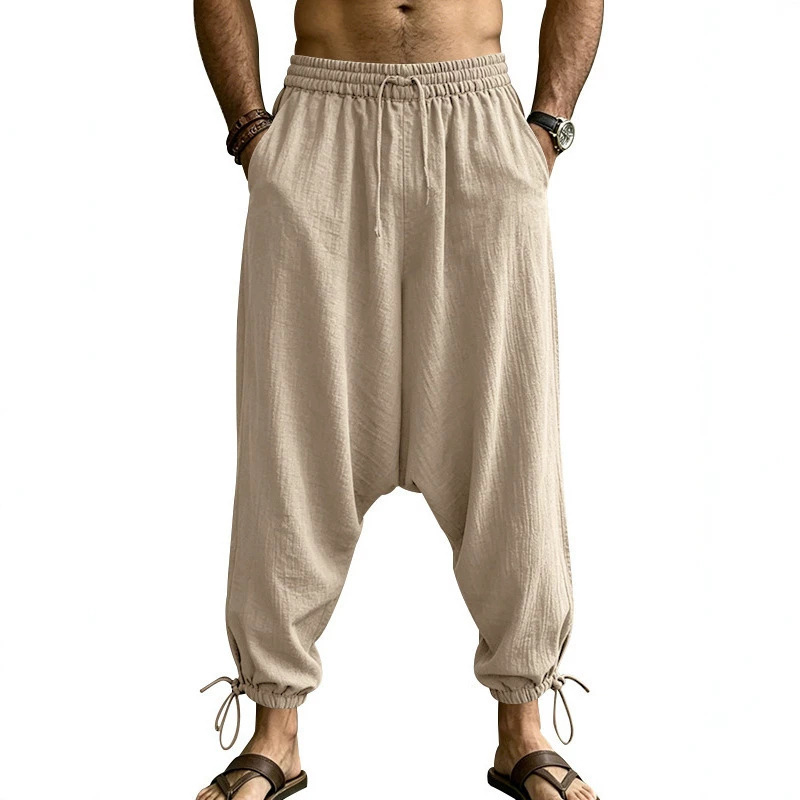 YOUNGLA American-style new men's athletic pants, jogging pants, muscle-fit, embroidered, straight-leg, casual long pants
