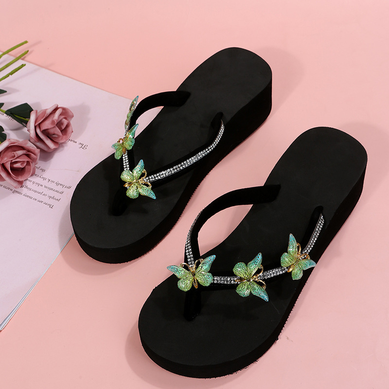 Mode frauen Sommer Sandalen Plattform Keil Weichen Boden FlipFlops Schmetterling Strand Schuhepicture2