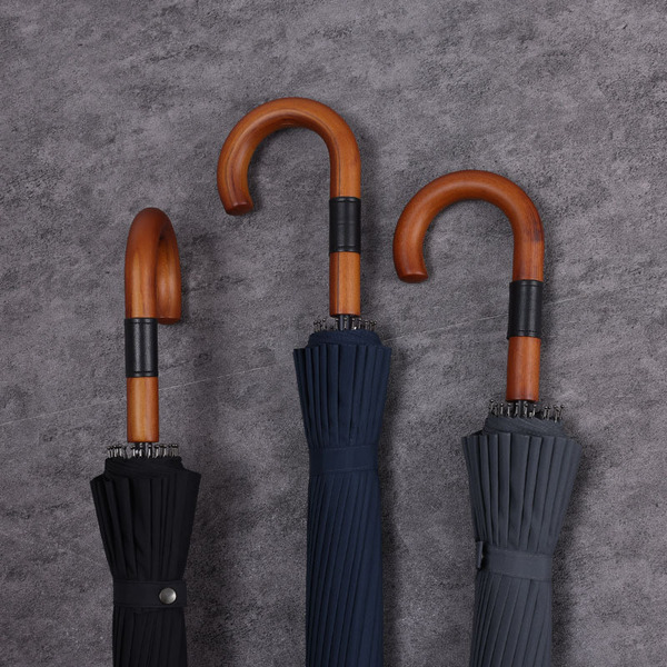 High -grade leather wooden handle 24 bone long handle umbrella all…