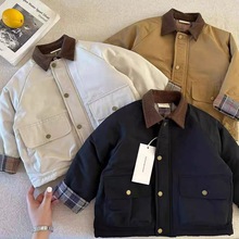 柠里儿童加厚风衣2025冬款外套女童棉服男童棒球棉服童装外套冬款