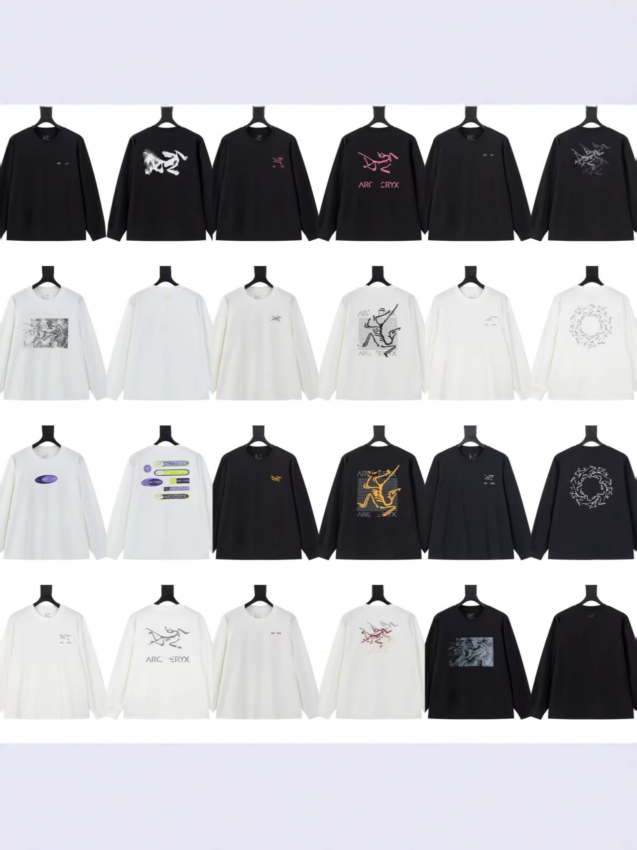 {Certified} Scannable 26ss high-end version of Niao's premium printed autumn and winter popular couple's round-neck long-sleeve T-shirt
