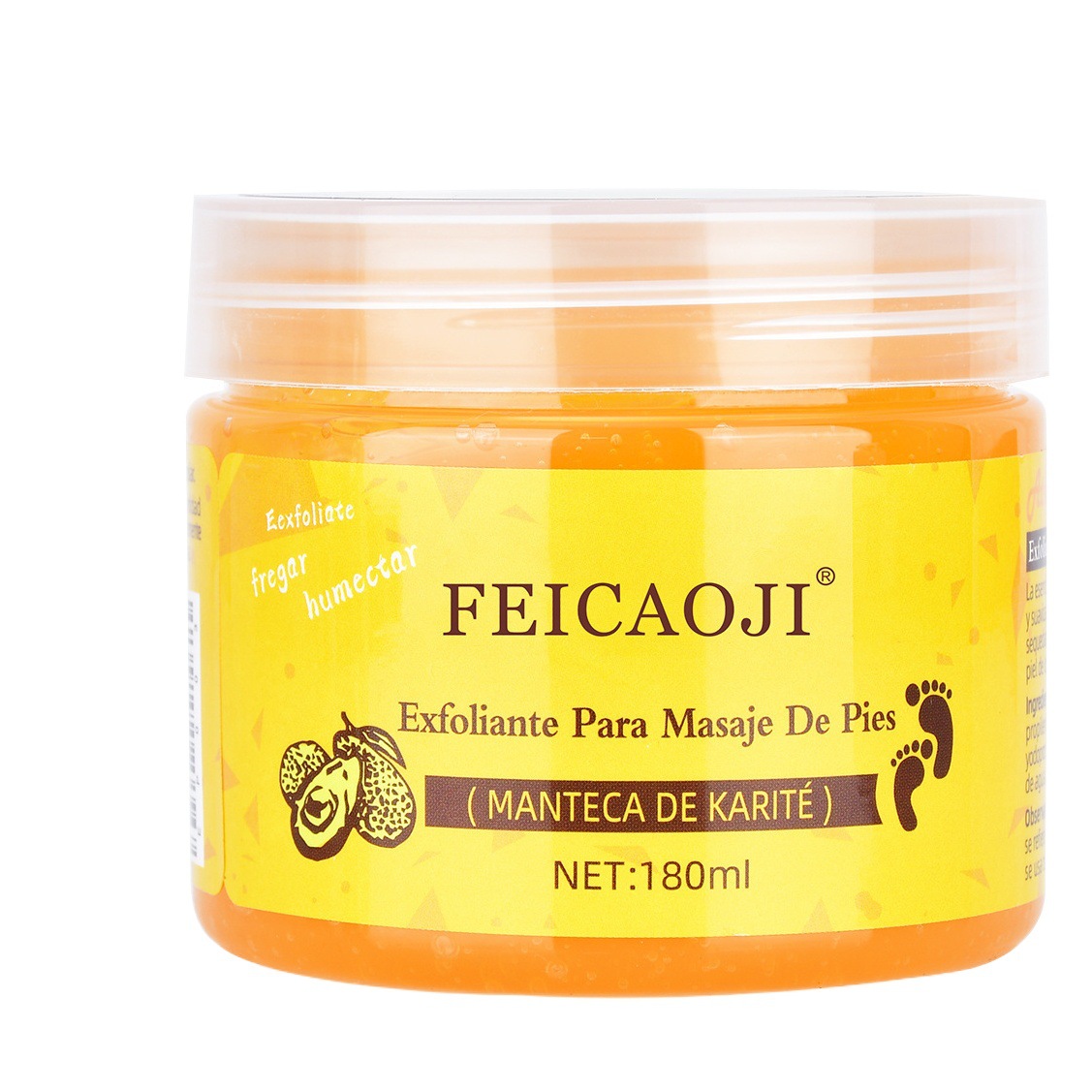 Exfoliante de pies de manteca de karité, gel exfoliante para pies, exfoliante corporal para pies