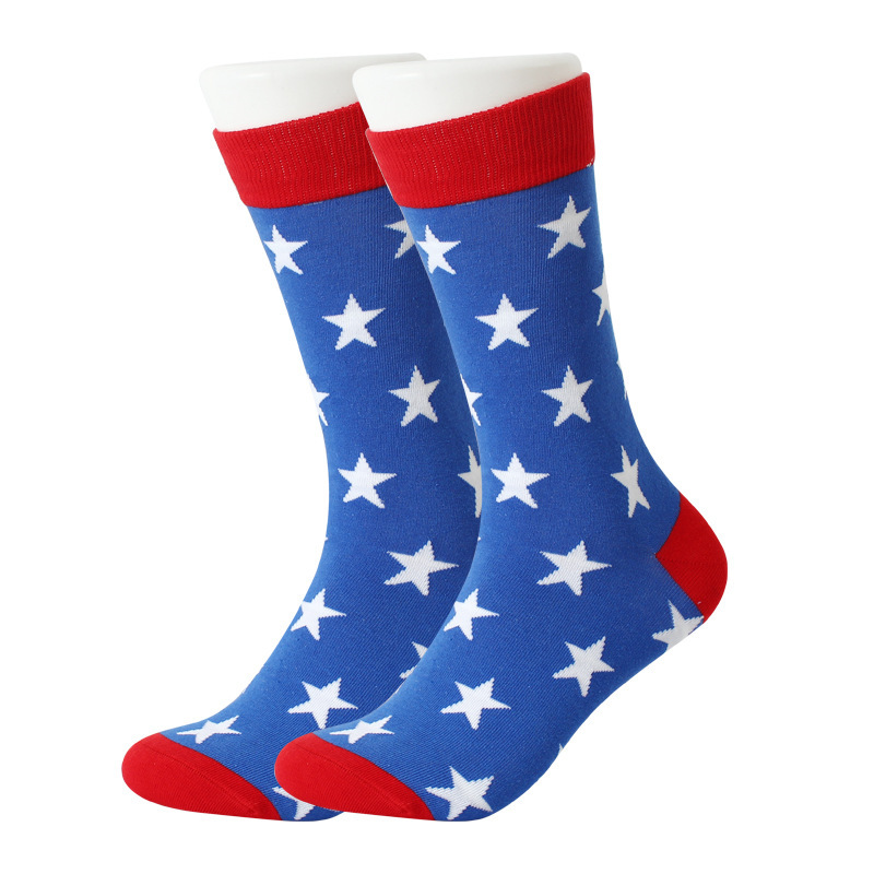 Comercio exterior ropa interior ropa de dormir calcetines divertidos para hombres día de la independencia regalos novedades