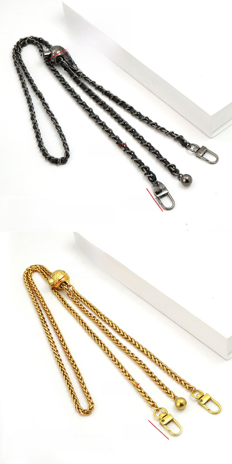 Chanel style bag shoulder strap messenger bag with high sense women's bag chain universal mobile phone chain adjustable gold bead bag chain