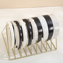 韓版復古純色百搭發箍 頭飾材料DIY全包發箍簡約亮面加長無齒發箍