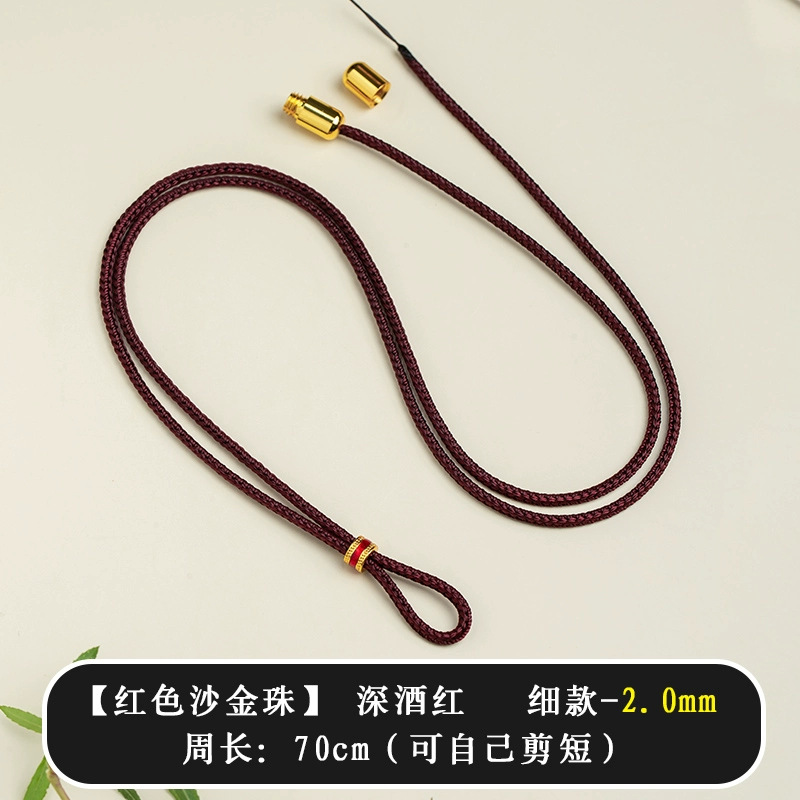 Ping An de alta gama cuerdas de collar colgante de oro cuerdas de mano tejida ocho tesoros brújula anillo cabeza de Buda