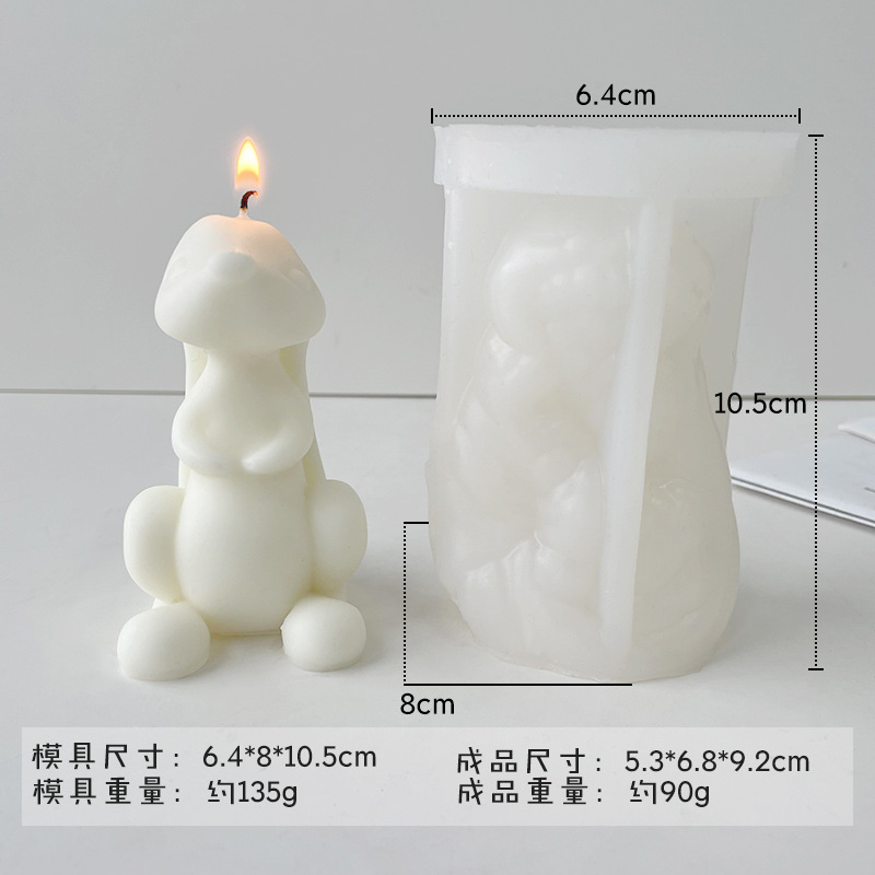 Jiahuimei oreja larga conejo aromaterapia vela jabón hecho a mano DIY regalo molde de silicona conejo molde de decoración de yeso