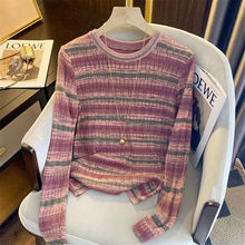 小单加工定制条纹针织衫爆款来图打版来样代加工源头工厂拼接薄款